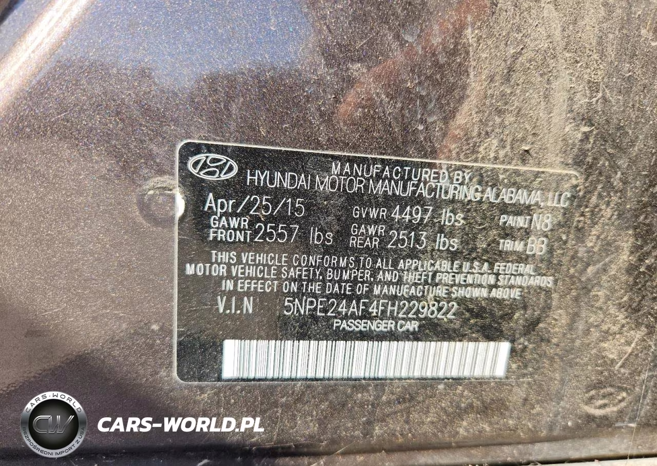 2015 Hyundai Sonata Se VIN:5NPE24AF4FH229822 - 12
