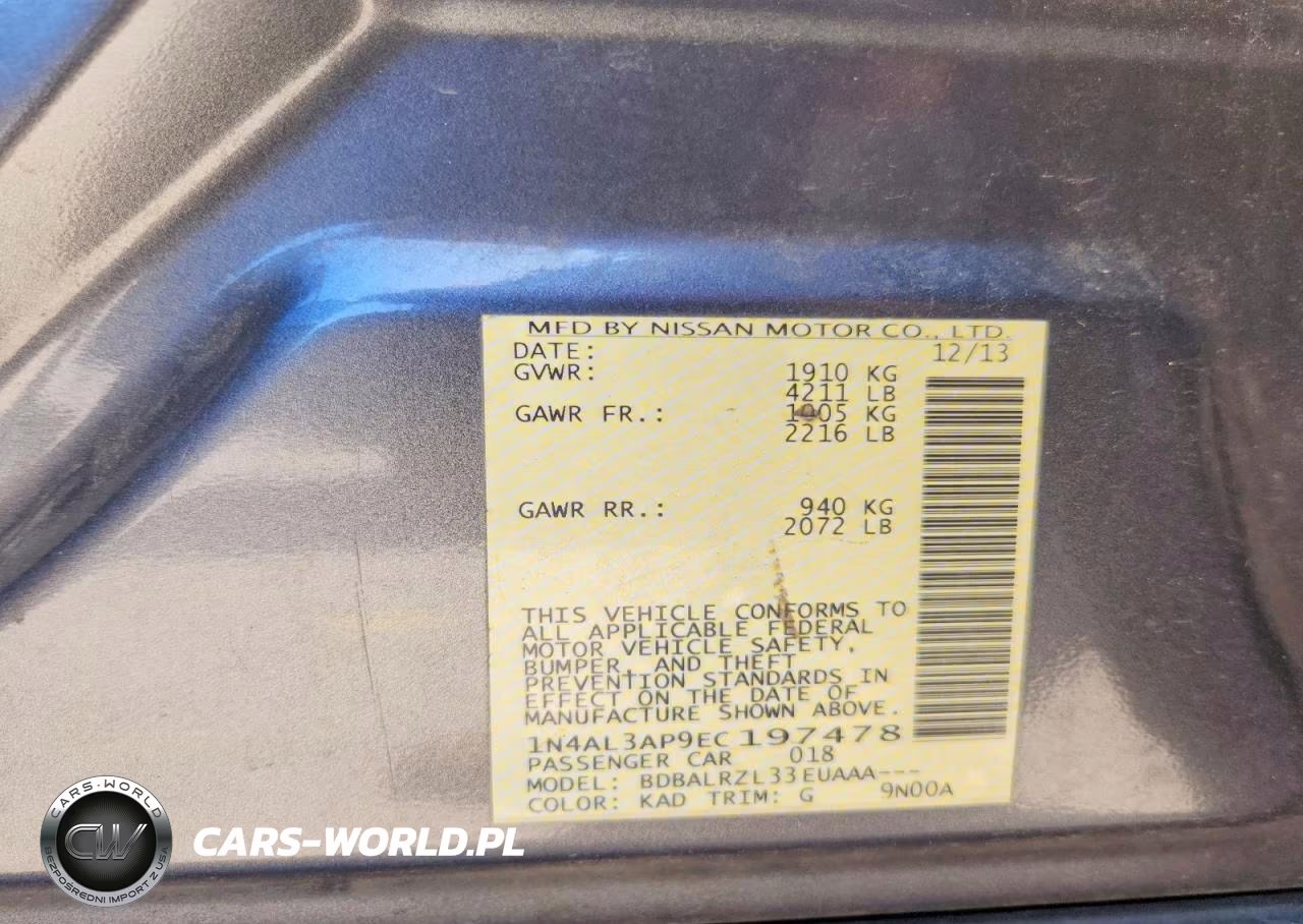 2014 Nissan Altima 2.5 S VIN:1N4AL3AP9EC197478 - 13