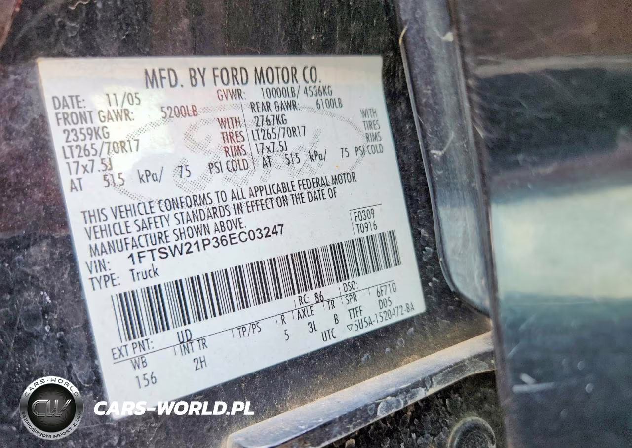 2006 Ford F250 Super Duty VIN:1FTSW21P36EC03247 - 12