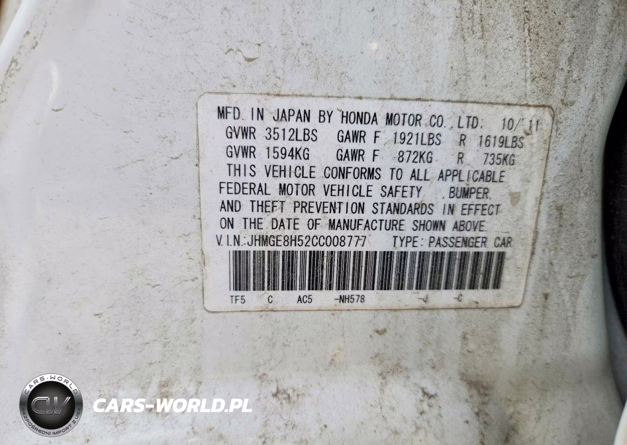 2012 Honda Fit Sport VIN:JHMGE8H52CC008777 - 13