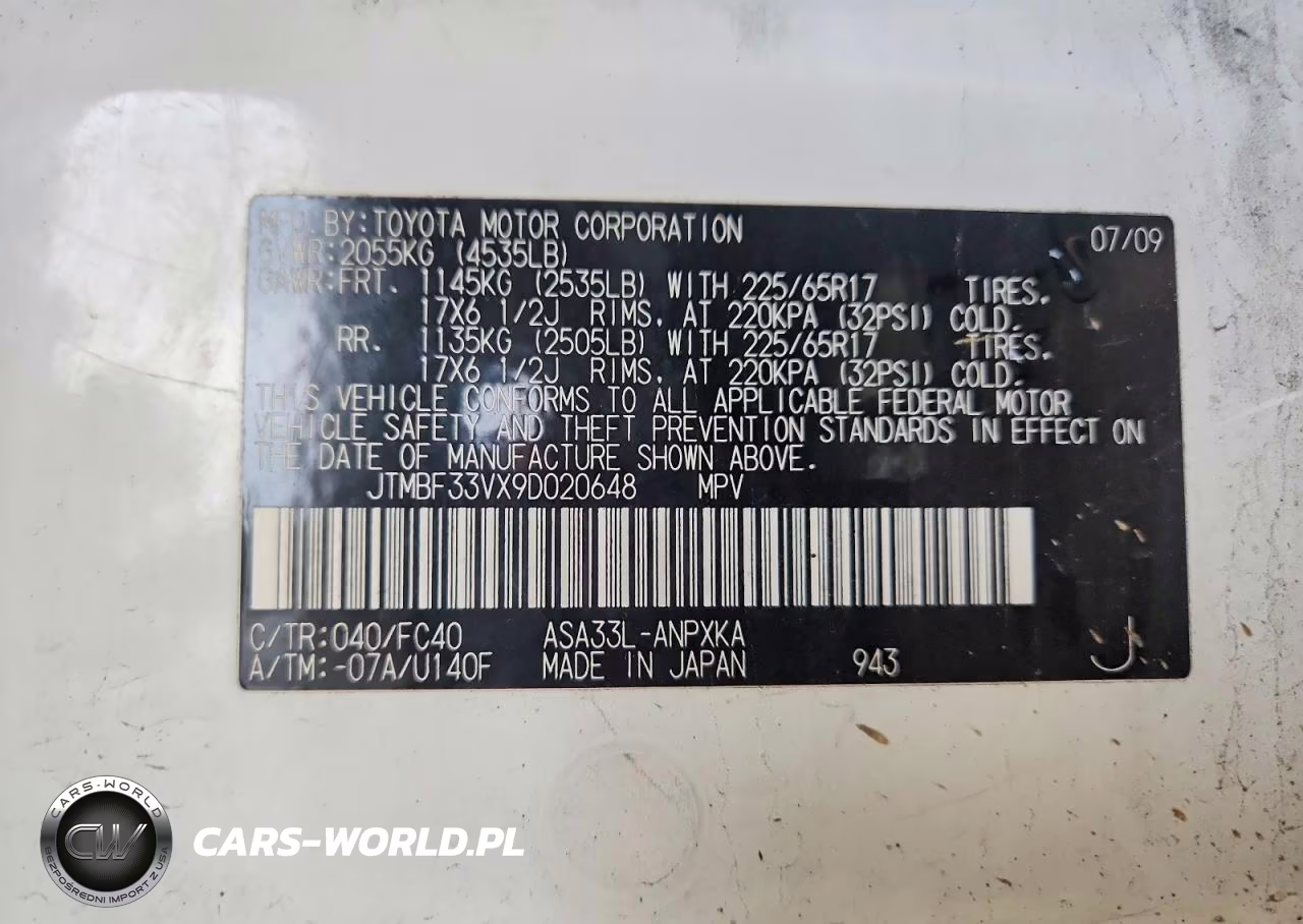 2009 Toyota Rav4 Base VIN:JTMBF33VX9D020648 - 13