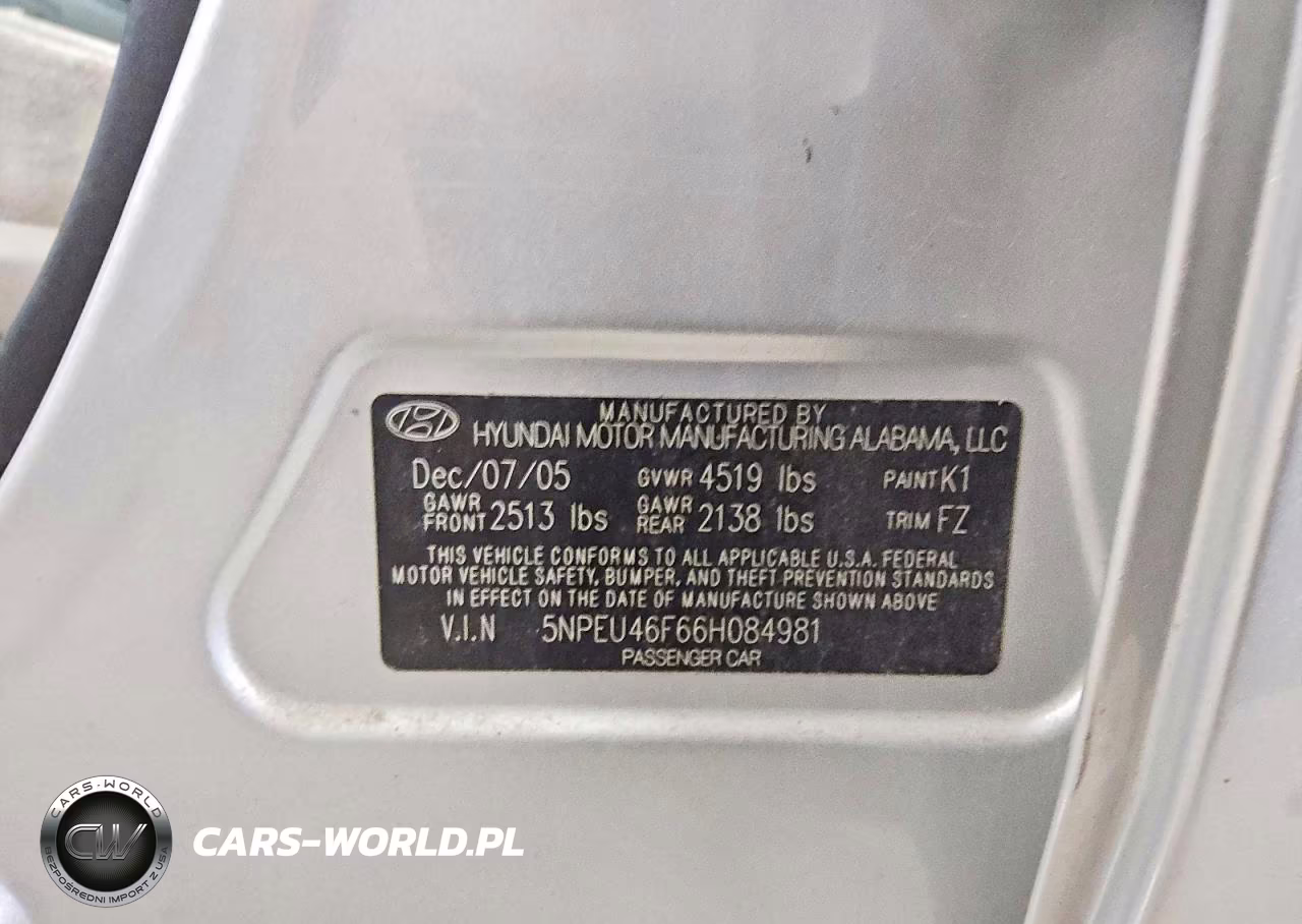 2006 Hyundai Sonata Gls V6 VIN:5NPEU46F66H084981 - 12