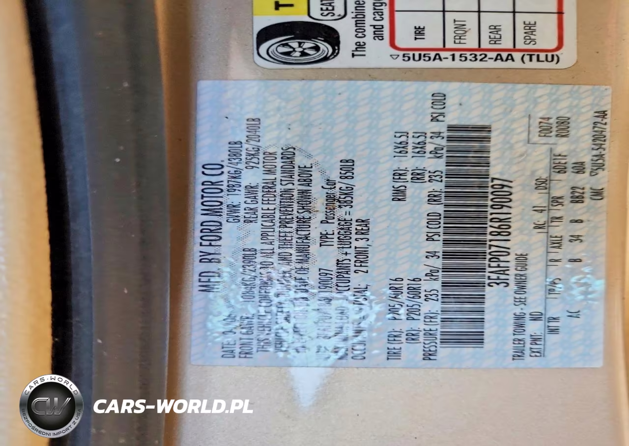 2006 Ford Fusion Se VIN:3FAFP07186R190097 - 12