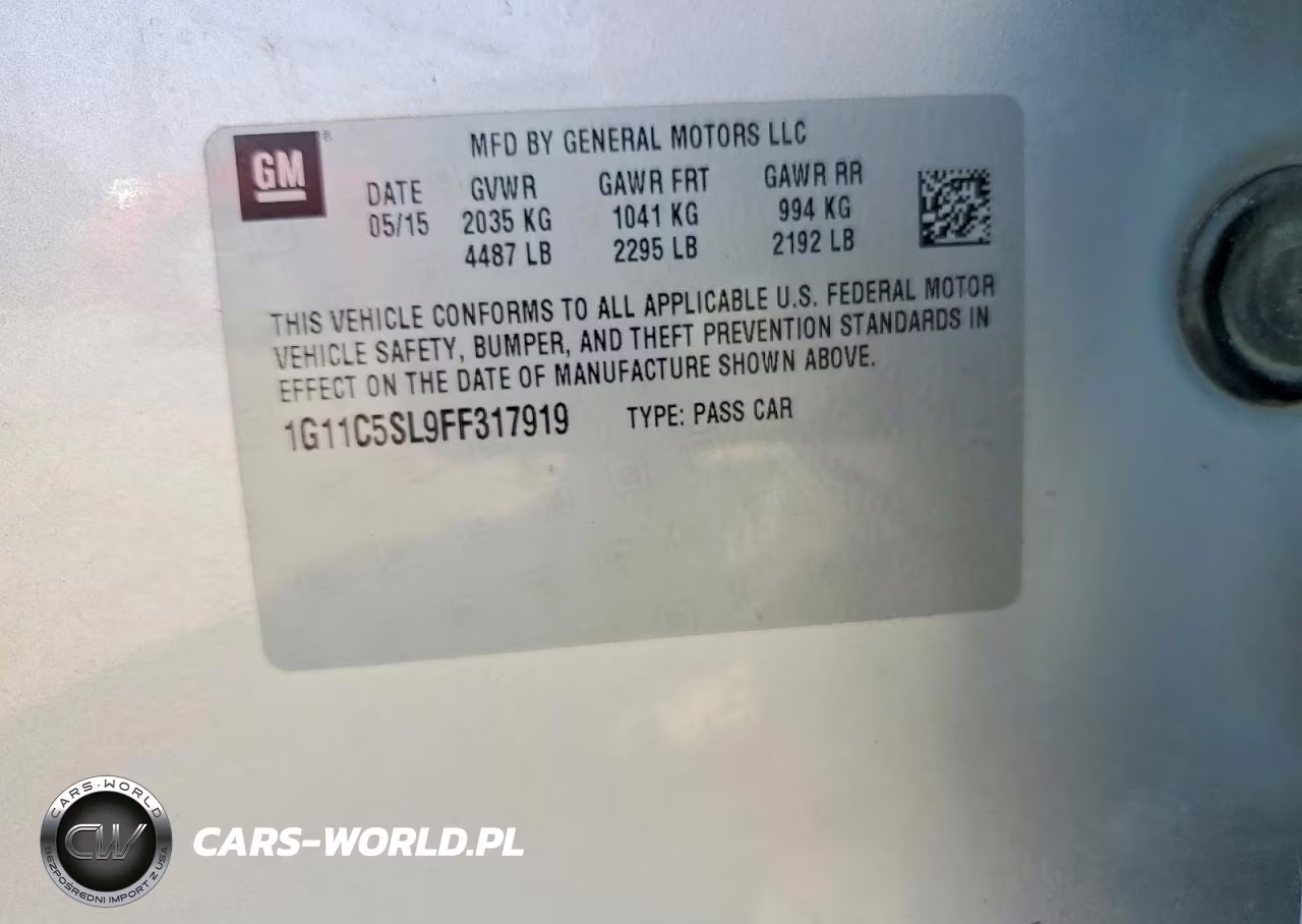 2015 Chevrolet Malibu 1Lt VIN:1G11C5SL9FF317919 - 12