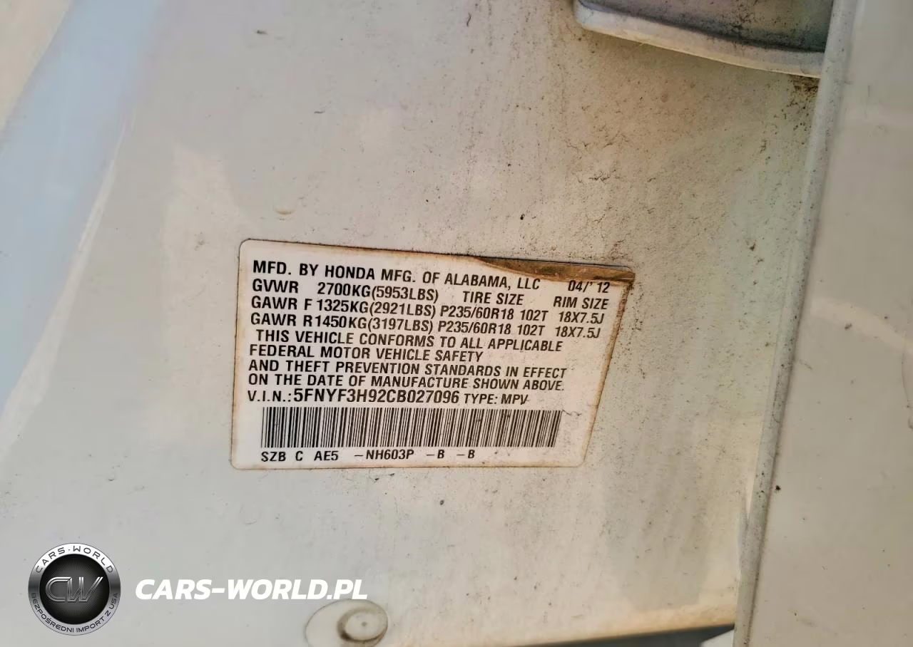 2012 Honda Pilot Touring VIN:5FNYF3H92CB027096 - 12
