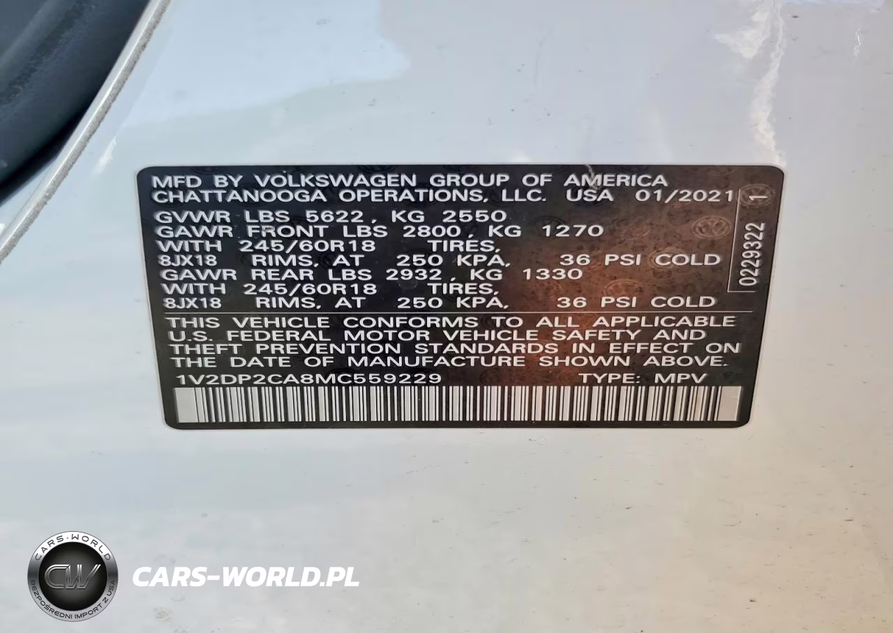 2021 Volkswagen Atlas Se VIN:1V2DP2CA8MC559229 - 13