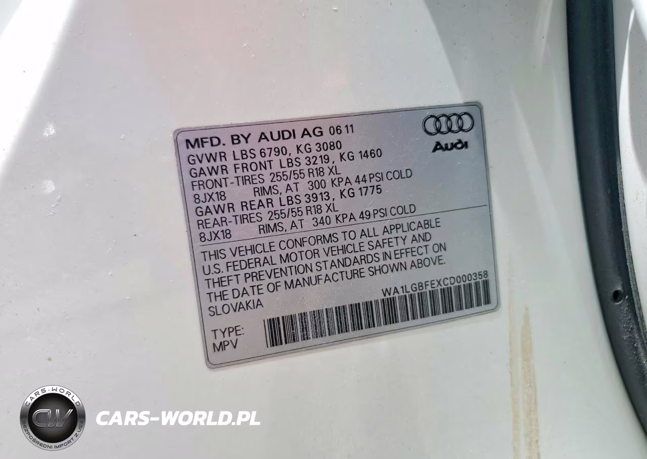 2012 Audi Q7 Premium Plus VIN:WA1LGBFEXCD000358 - 13
