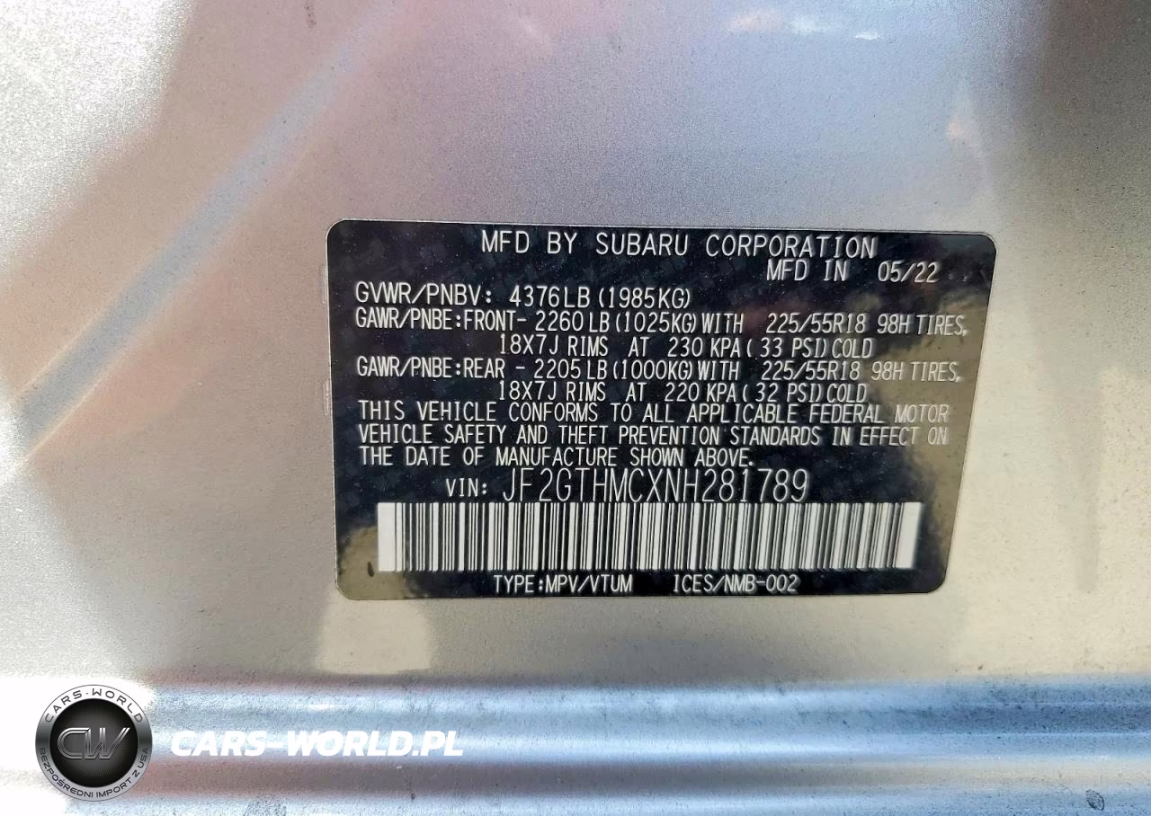 2022 Subaru Crosstrek Limited VIN:JF2GTHMCXNH281789 - 14