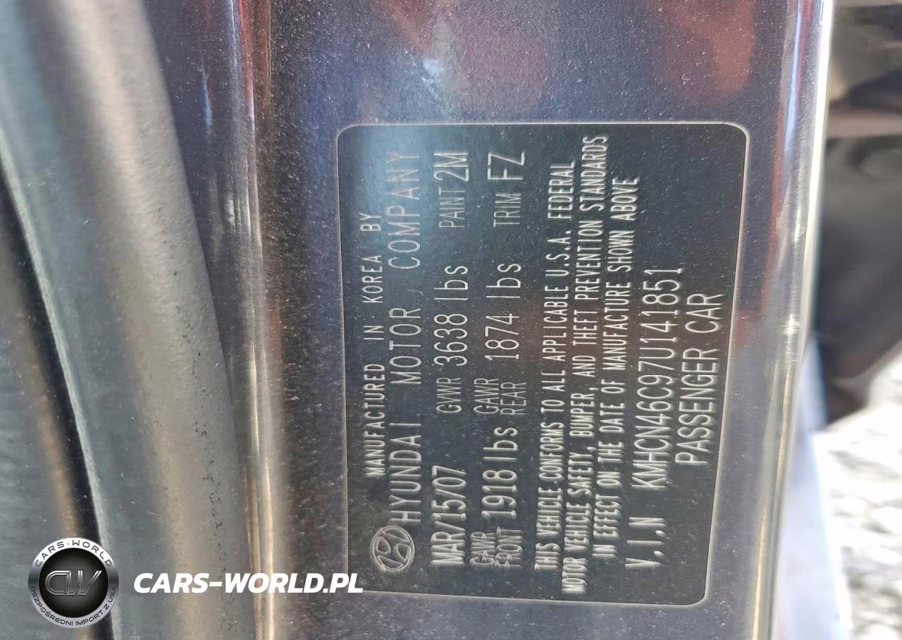 2007 Hyundai Accent Gls VIN:KMHCN46C97U141851 - 12