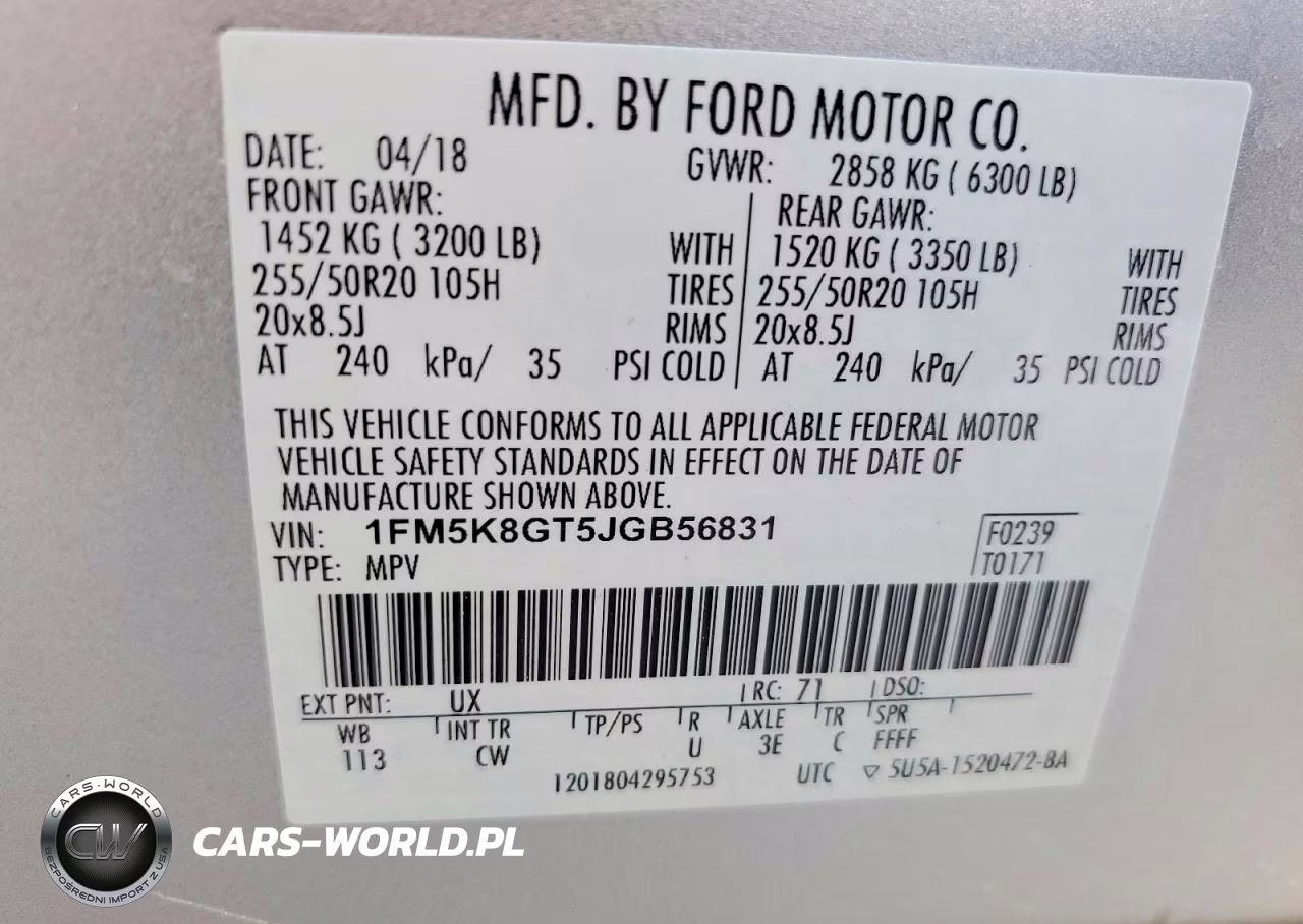 2018 Ford Explorer Sport VIN:1FM5K8GT5JGB56831 - 13