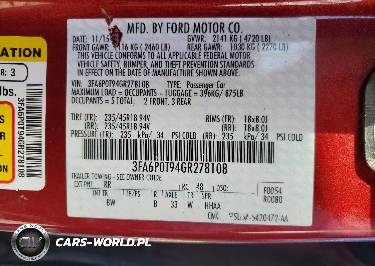 2016 Ford Fusion Se VIN:3FA6P0T94GR278108 - 12
