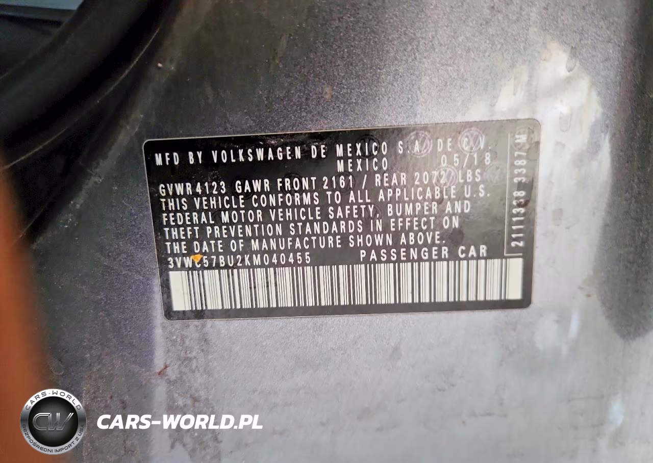 2019 Volkswagen Jetta S VIN:3VWC57BU2KM040455 - 12