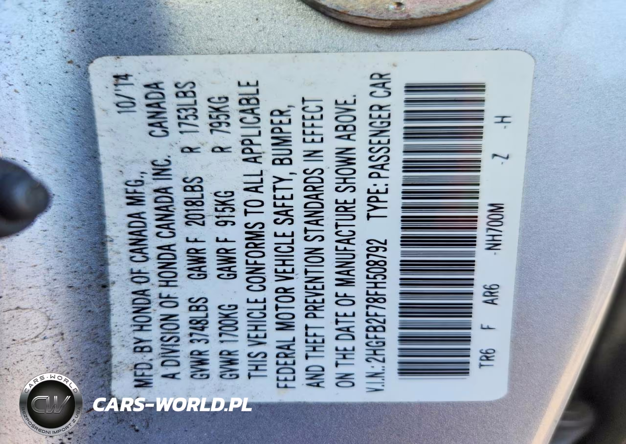 2015 Honda Civic Se VIN:2HGFB2F78FH508792 - 12
