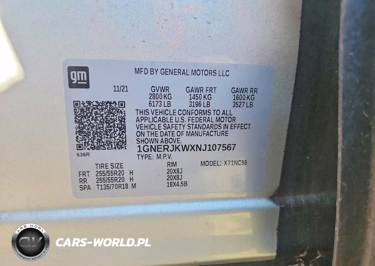 2022 Chevrolet Traverse Rs VIN:1GNERJKWXNJ107567 - 12