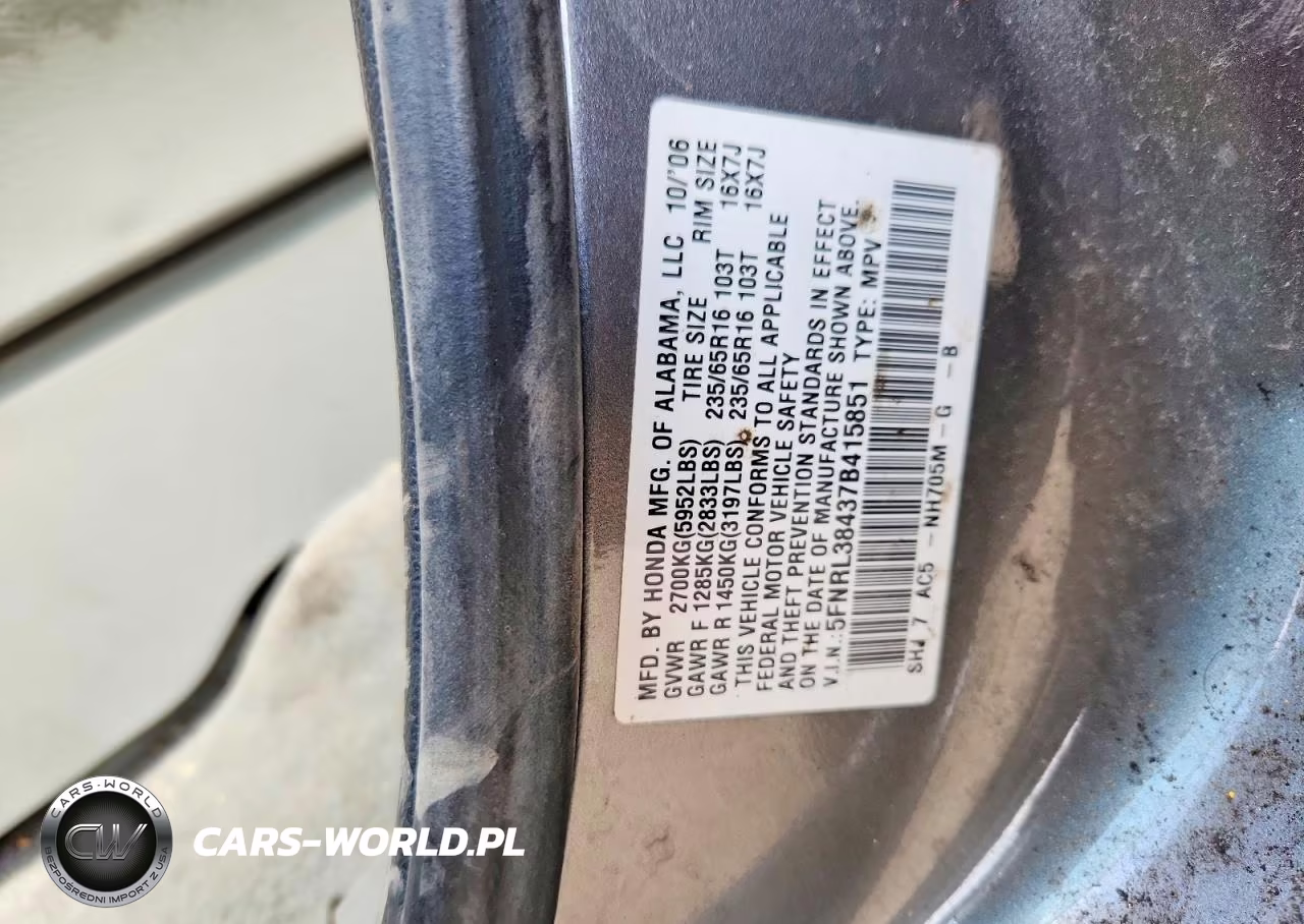 2007 Honda Odyssey Ex VIN:5FNRL38437B415851 - 13