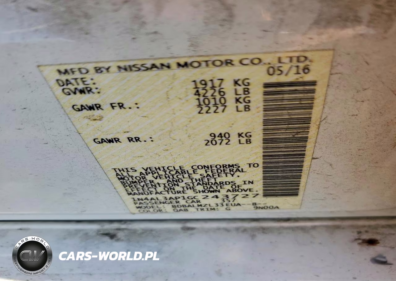 2016 Nissan Altima 2.5 Sv VIN:1N4AL3AP1GC243727 - 12