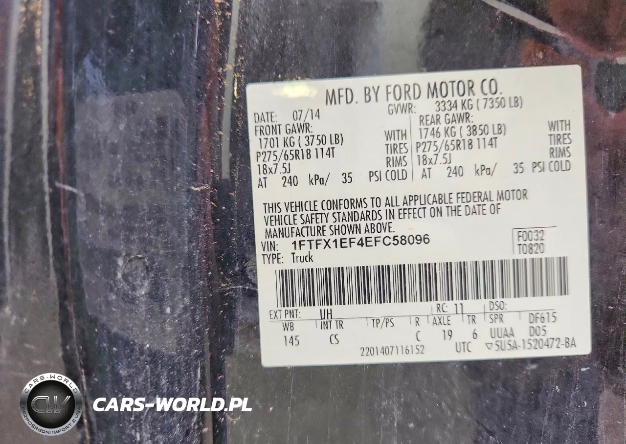 2014 Ford F150 Super Cab VIN:1FTFX1EF4EFC58096 - 12