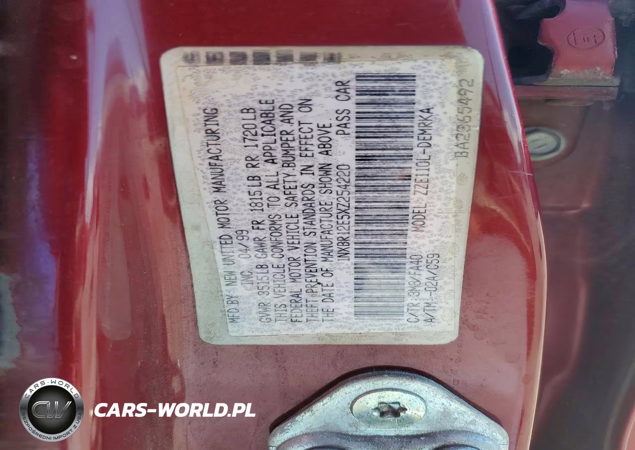 1999 Toyota Corolla Ve VIN:1NXBR12E5XZ254220 - 12