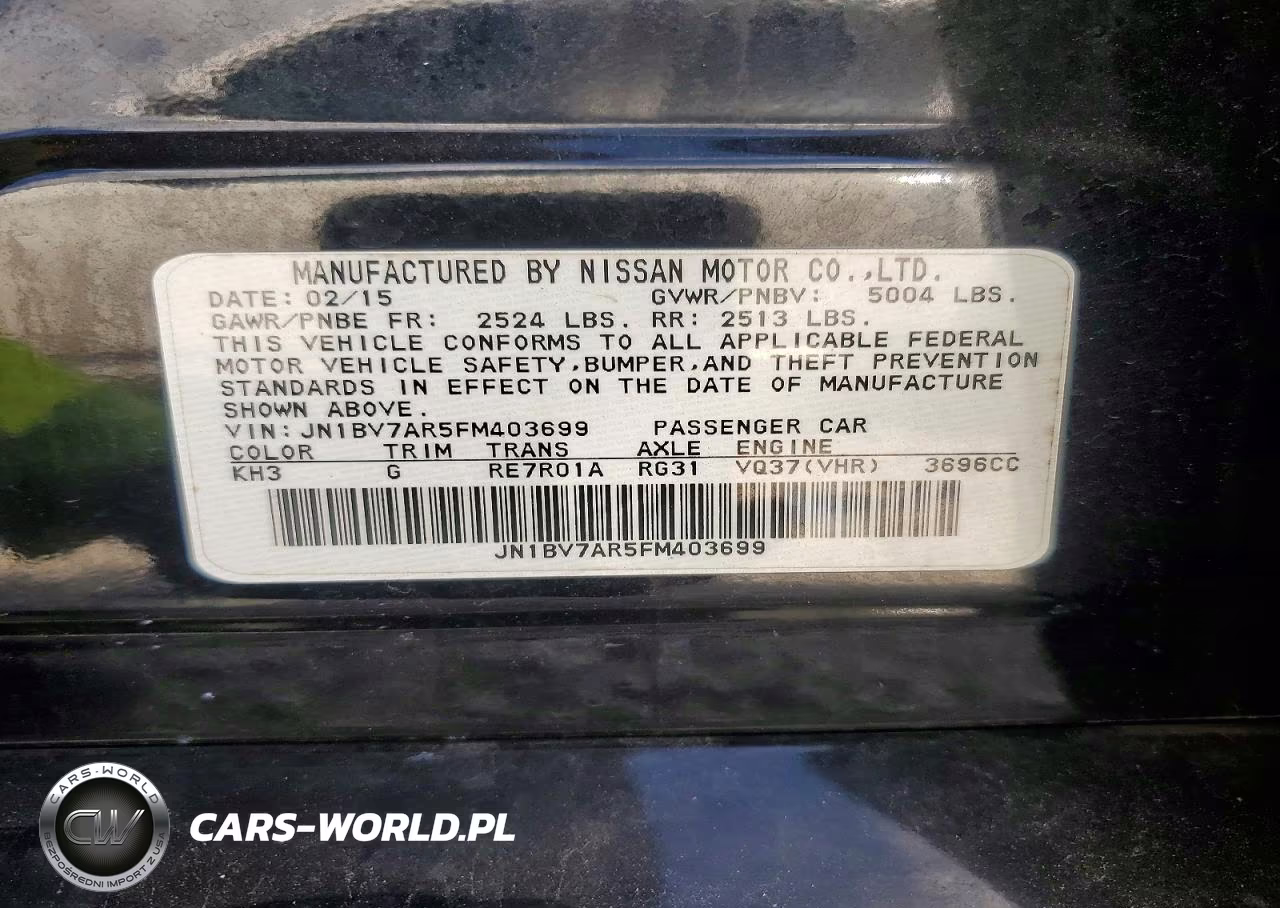 2015 Infiniti Q50 Base VIN:JN1BV7AR5FM403699 - 12