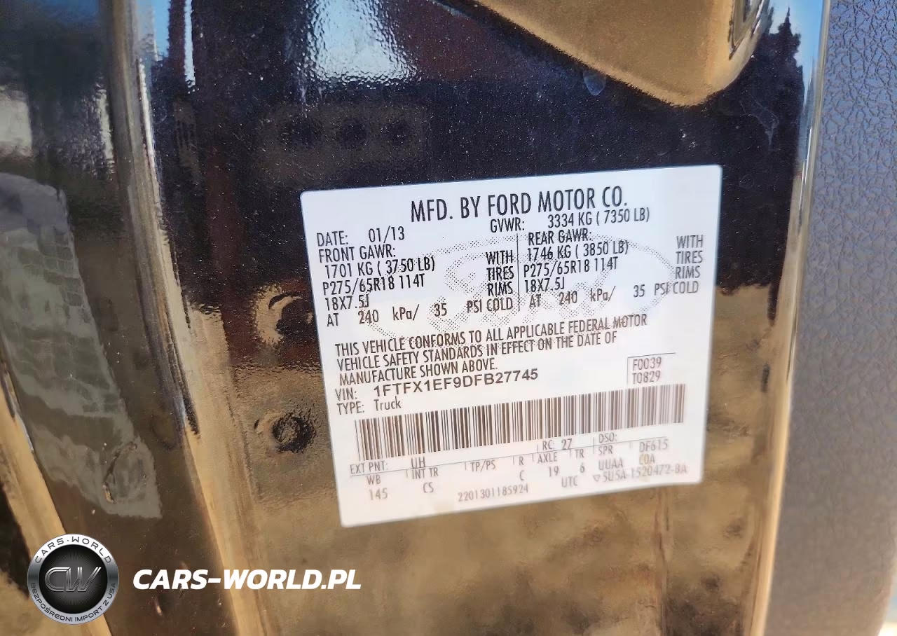 2013 Ford F150 Super Cab VIN:1FTFX1EF9DFB27745 - 12