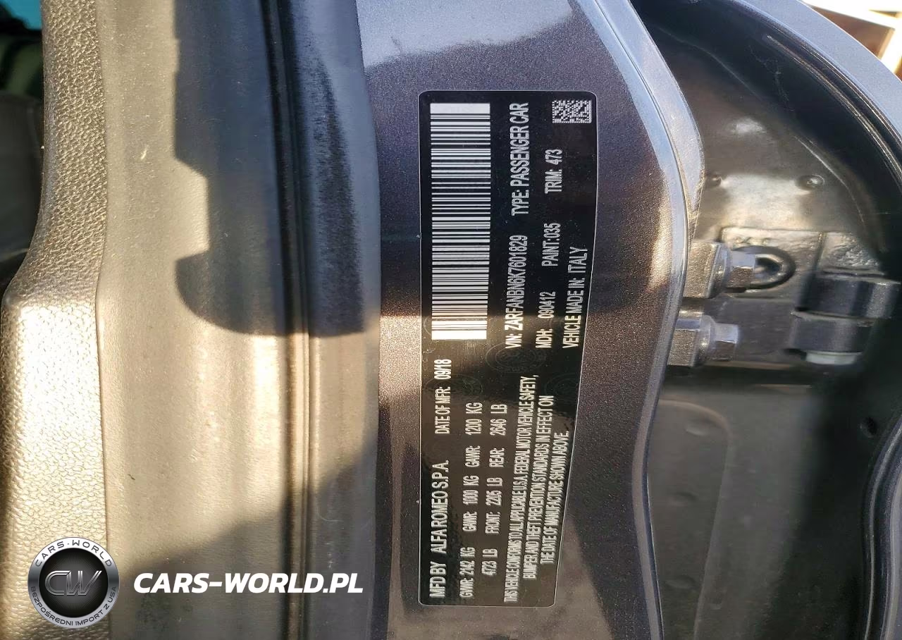 2019 Alfa Romeo Giulia Ti VIN:ZARFANBN6K7601829 - 12