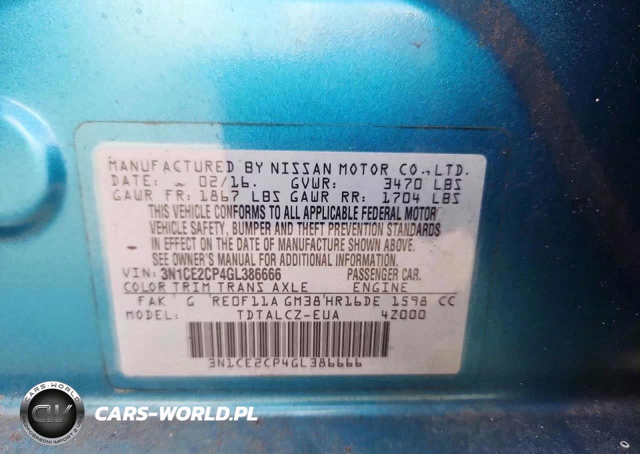 2016 Nissan Versa Note S Plus VIN:3N1CE2CP4GL386666 - 12