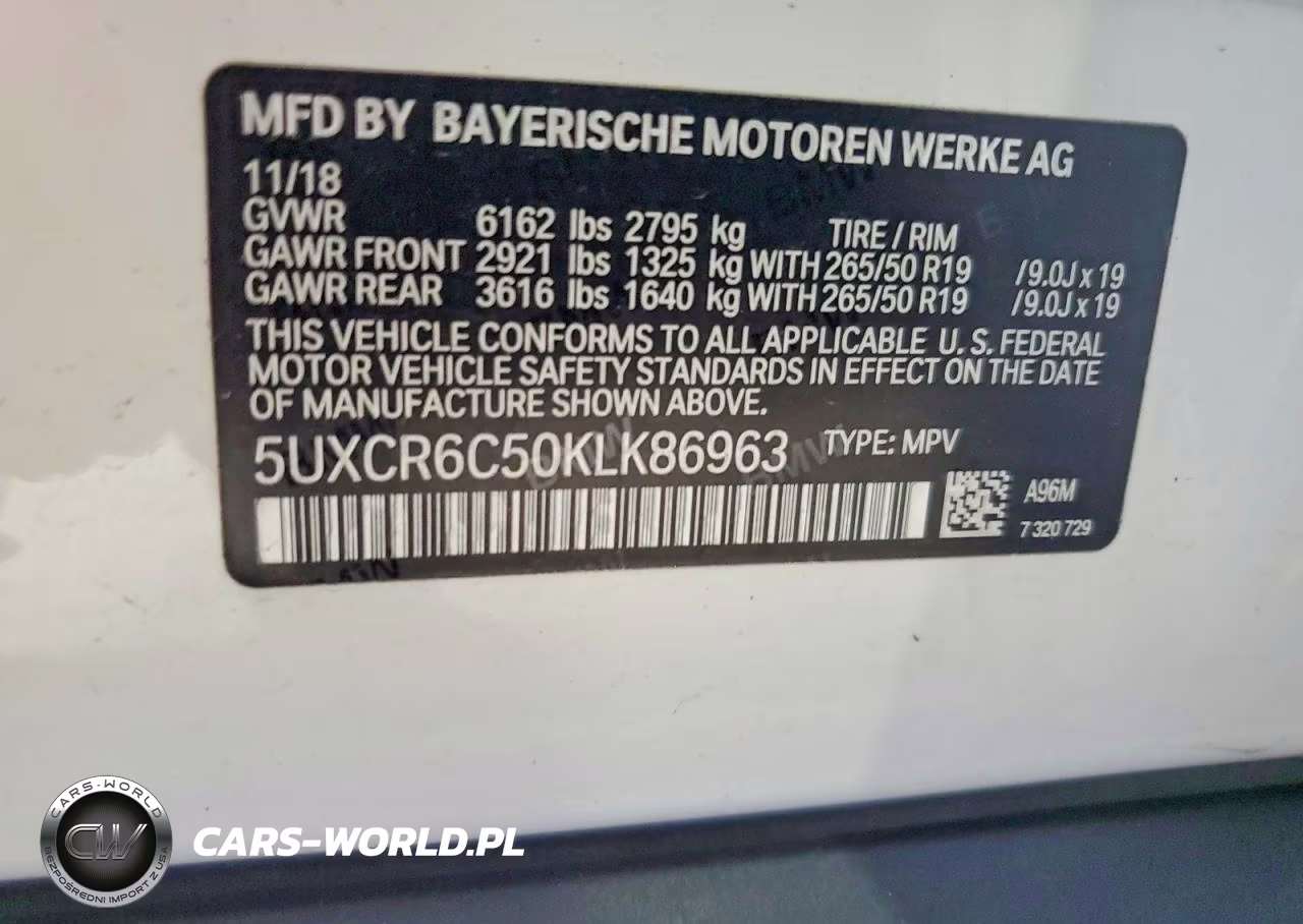 2019 BMW X5 xDrive40I VIN:5UXCR6C50KLK86963 - 13