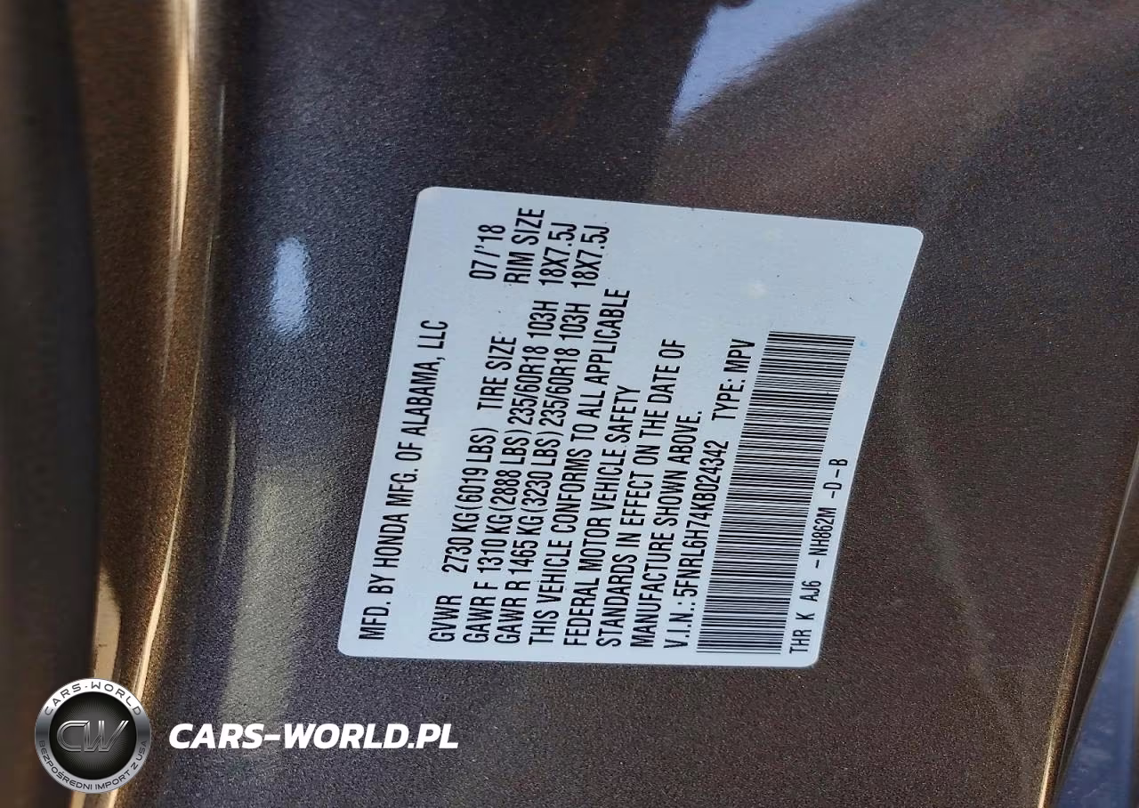 2019 Honda Odyssey Exl VIN:5FNRL6H74KB024342 - 14