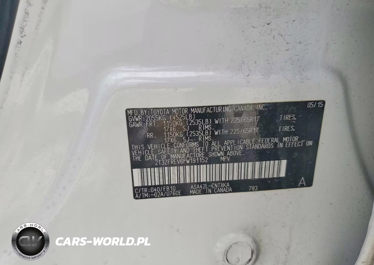 2015 Toyota Rav4 Le VIN:2T3ZFREV6FW191152 - 13