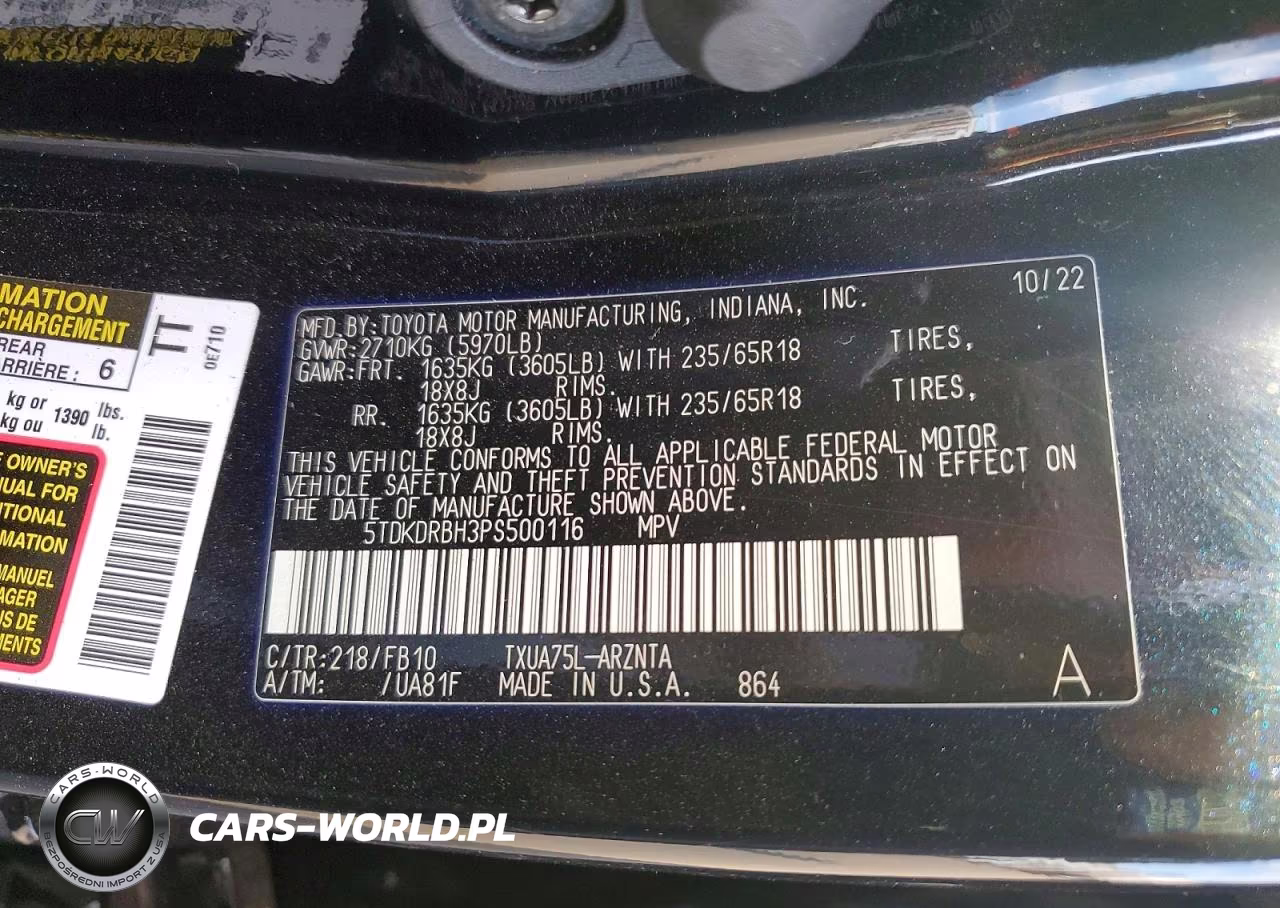 2023 Toyota Highlander Le VIN:5TDKDRBH3PS500116 - 14