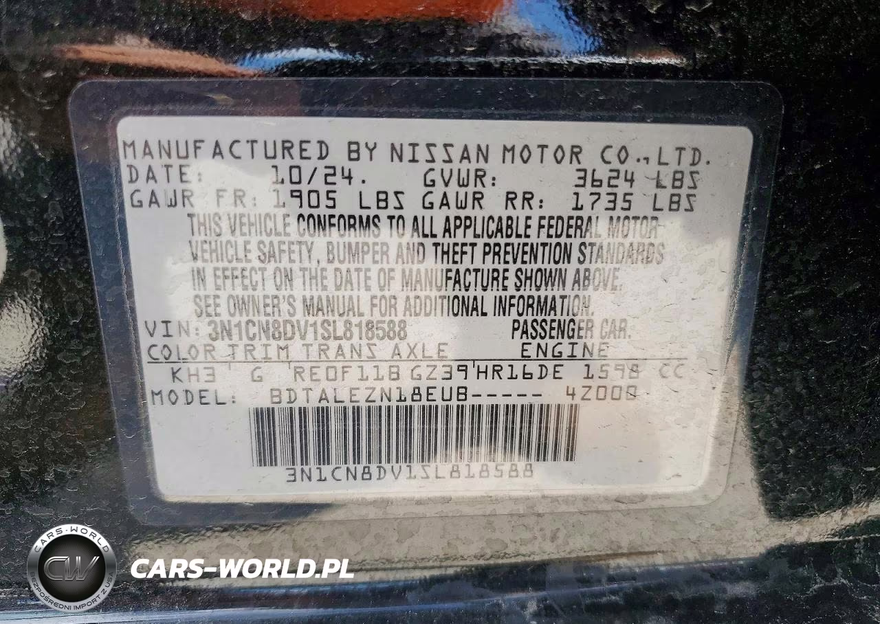 2025 Nissan Versa S VIN:3N1CN8DV1SL818588 - 12