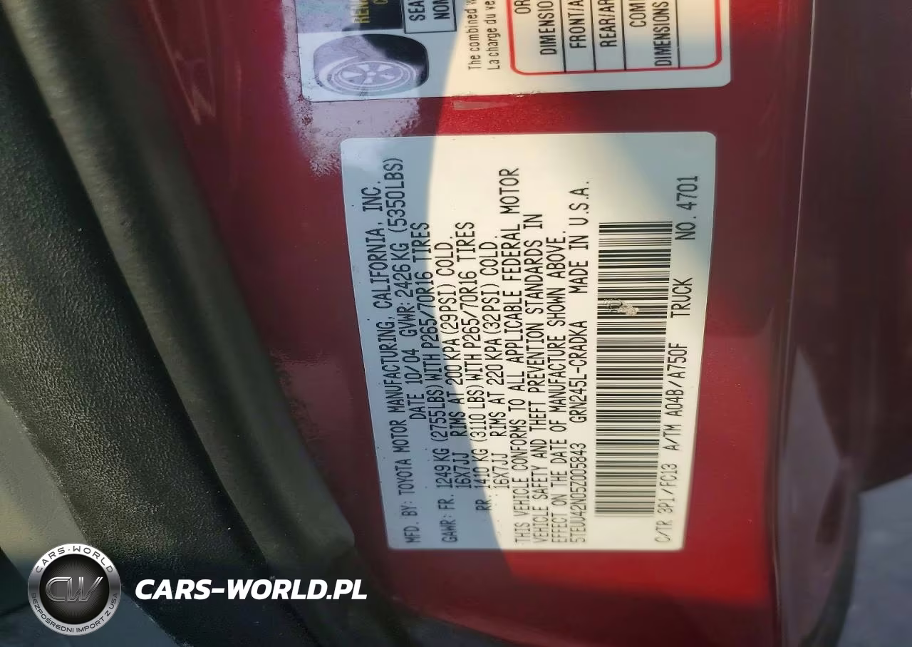 2005 Toyota Tacoma Access Cab VIN:5TEUU42N05Z005843 - 12