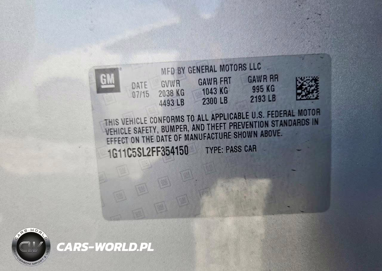2015 Chevrolet Malibu 1Lt VIN:1G11C5SL2FF354150 - 12
