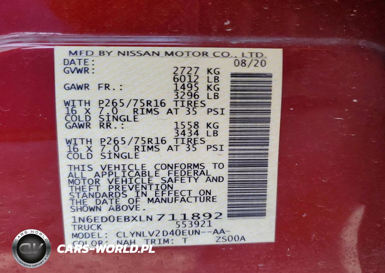 2020 Nissan Frontier Pro-4X VIN:1N6ED0EBXLN711892 - 13