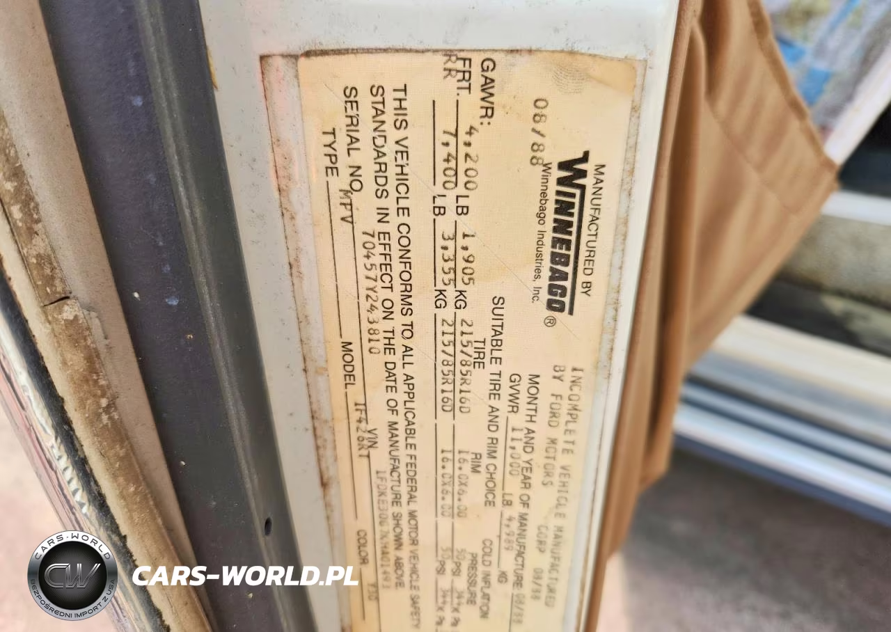1989 Ford Itasca Rv VIN:1FDKE30G7KHA01493 - 10