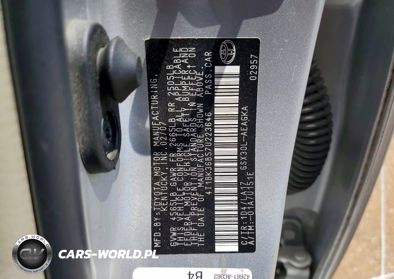 2007 Toyota Avalon Xls VIN:4T1BK36B57U223646 - 12