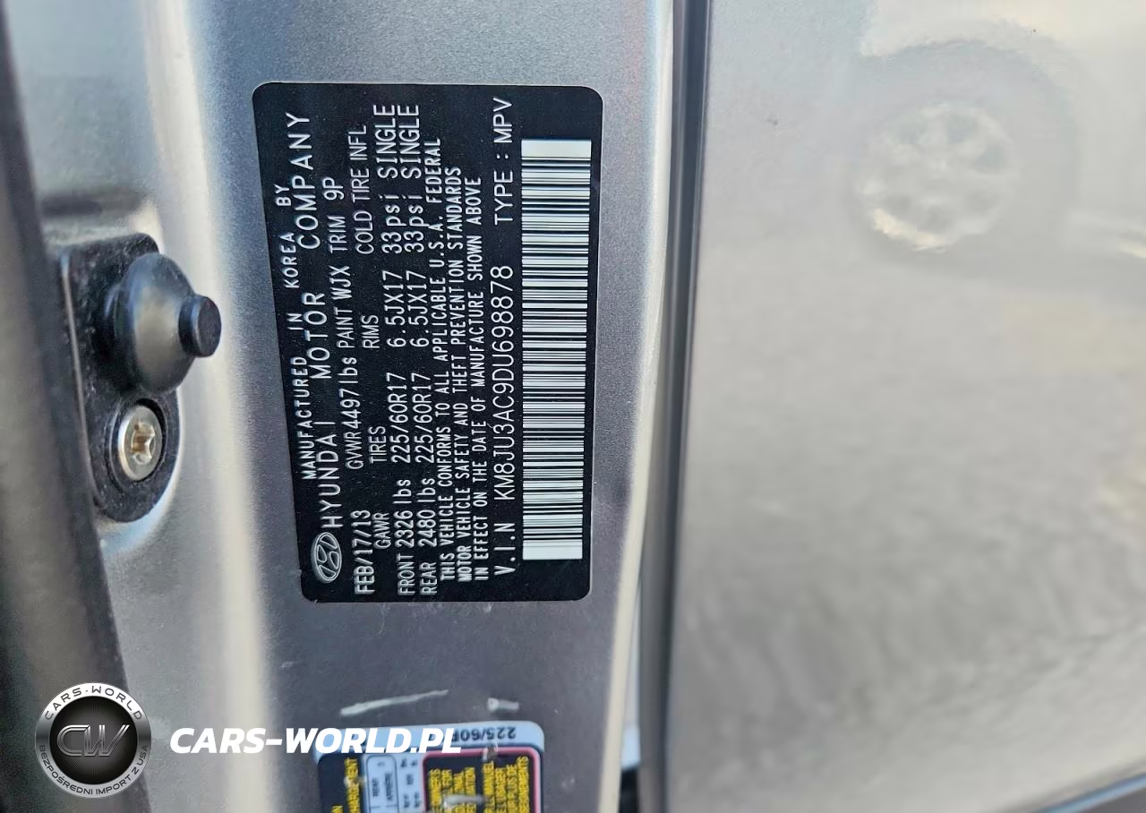 2013 Hyundai Tucson Gls VIN:KM8JU3AC9DU698878 - 12