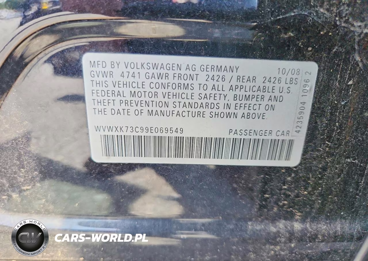 2009 Volkswagen Passat Wagon Turbo VIN:WVWXK73C99E069549 - 12