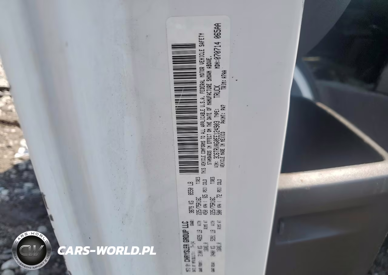 2014 Ram Promaster 1500 1500 Standard VIN:3C6TRVAG0EE124903 - 12