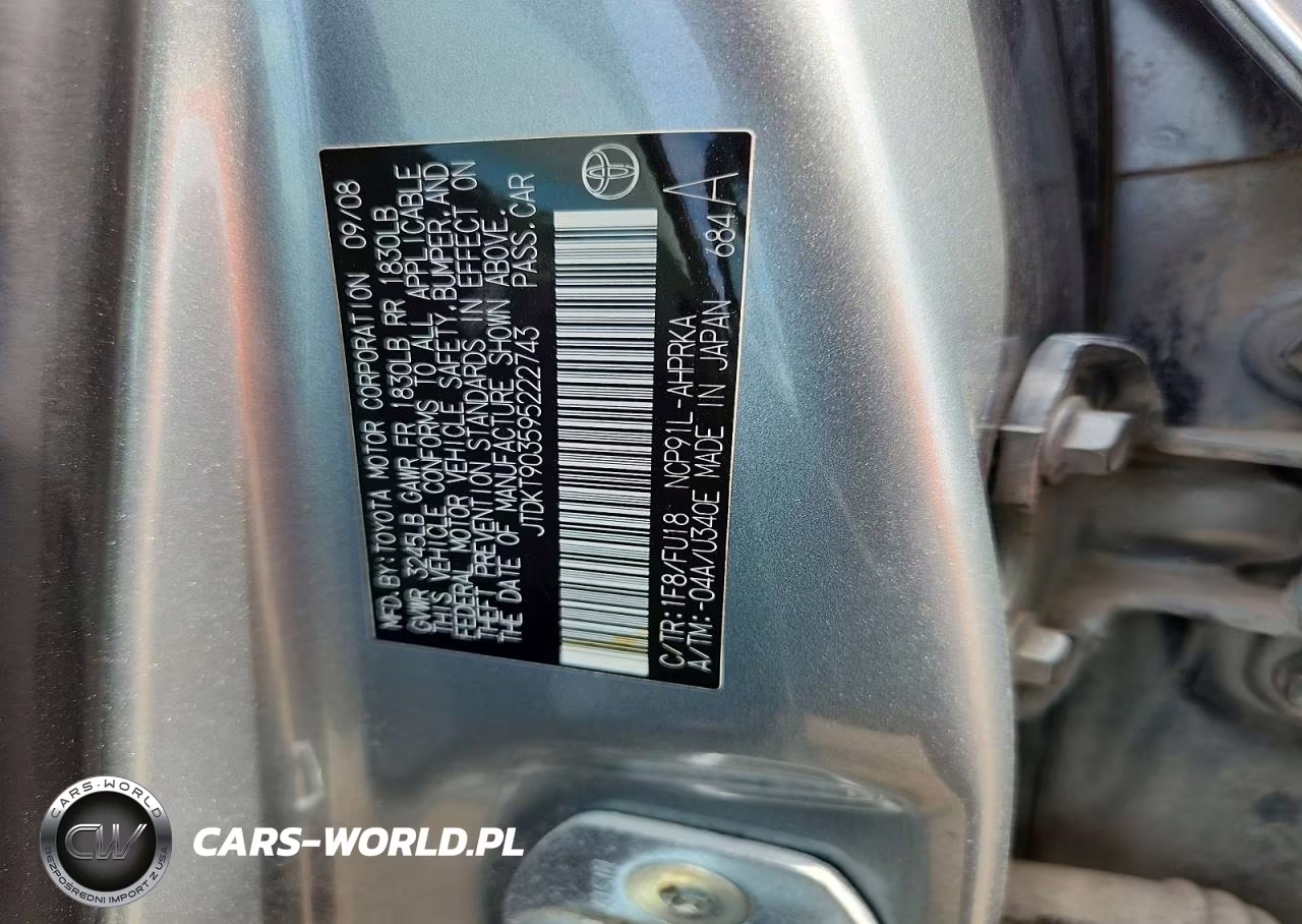 2009 Toyota Yaris Base VIN:JTDKT903595222743 - 12
