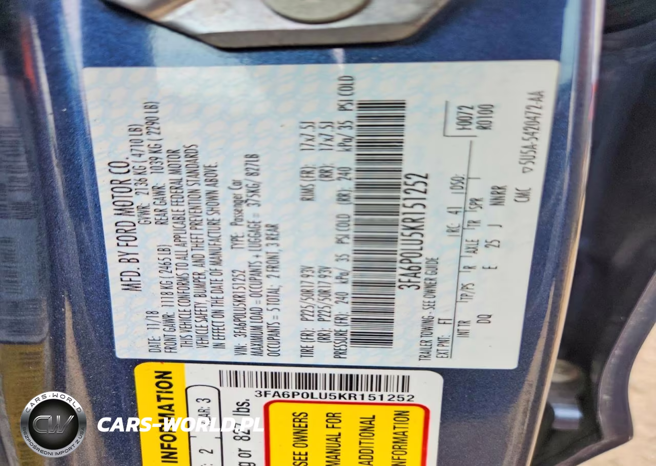 2019 Ford Fusion Se VIN:3FA6P0LU5KR151252 - 12