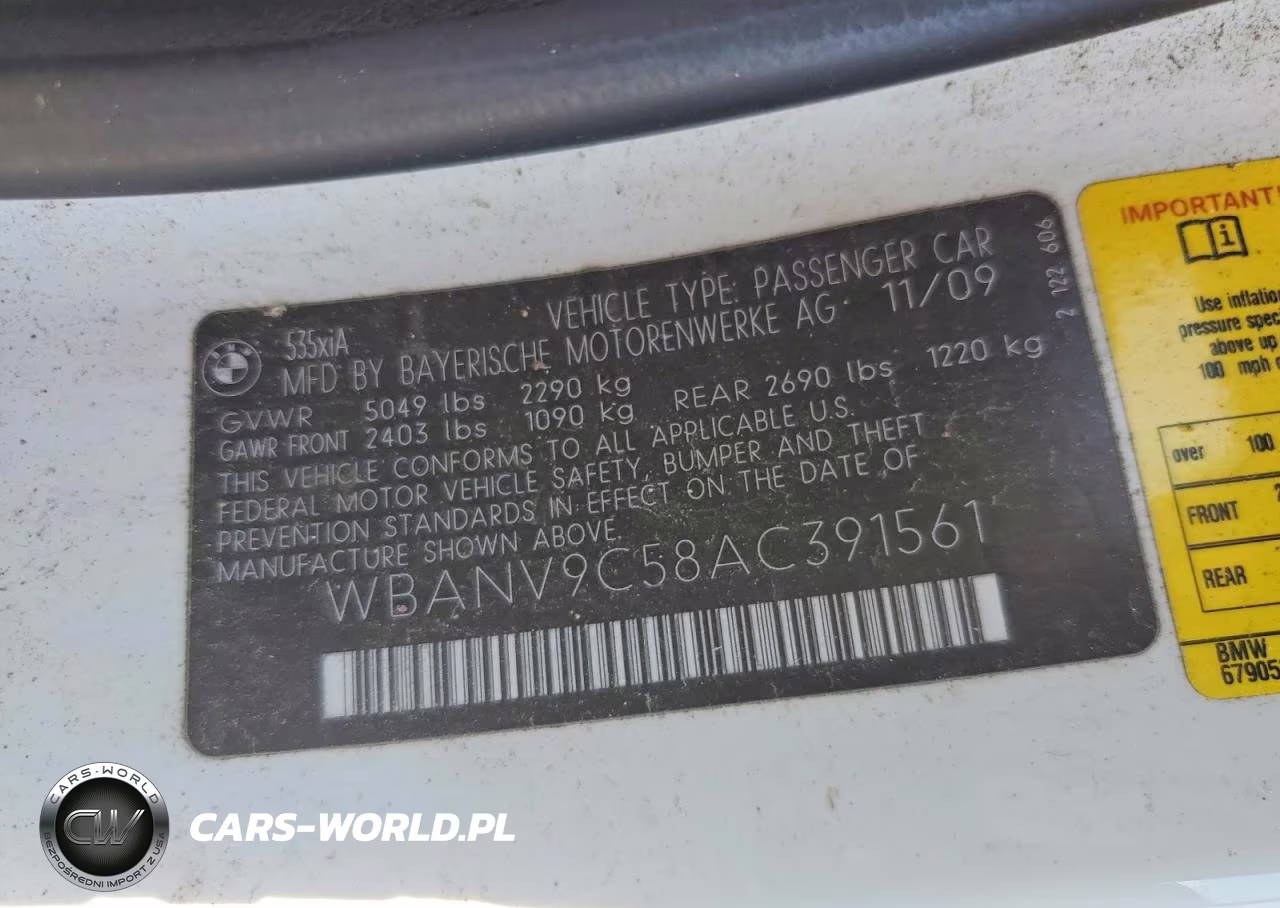 2010 BMW 535 Xi VIN:WBANV9C58AC391561 - 12