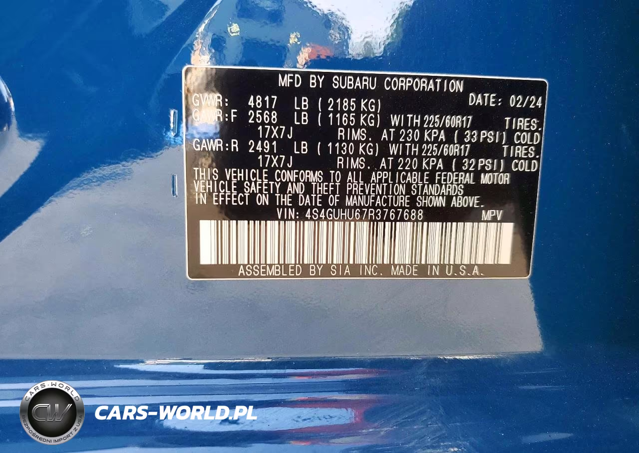 2024 Subaru Crosstrek Wilderness VIN:4S4GUHU67R3767688 - 13