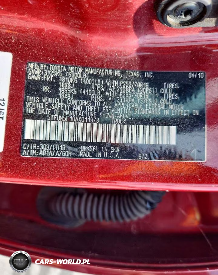 2010 Toyota Tundra Double Cab Sr5 VIN:5TFUM5F10AX011978 - 13