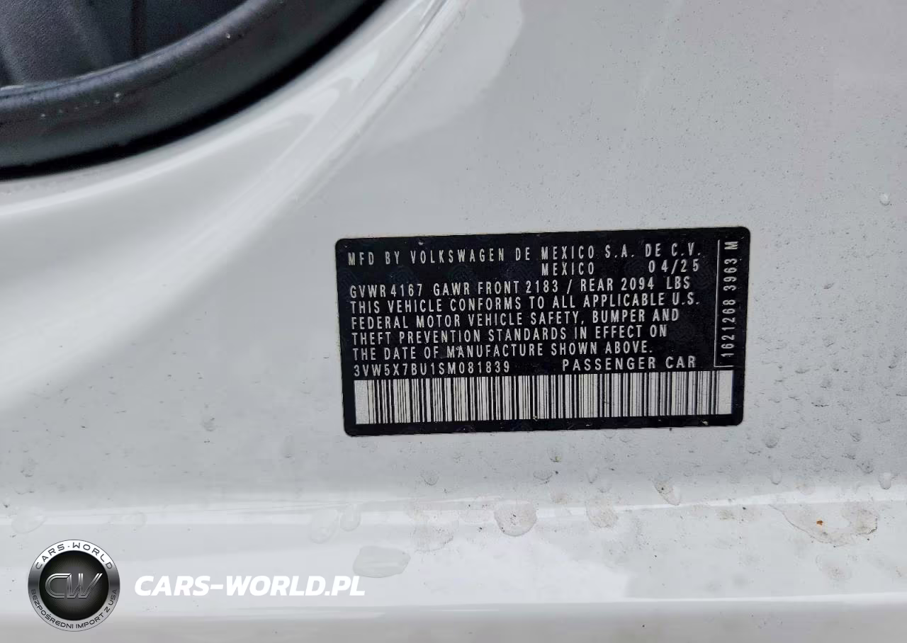 2025 Volkswagen Jetta S VIN:3VW5X7BU1SM081839 - 12