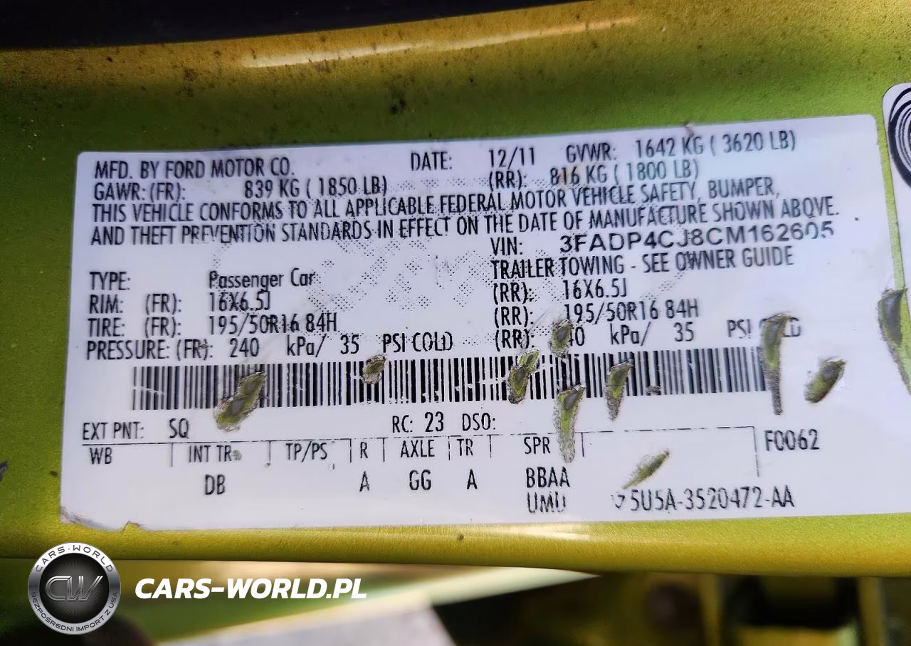 2012 Ford Fiesta Sel VIN:3FADP4CJ8CM162605 - 12