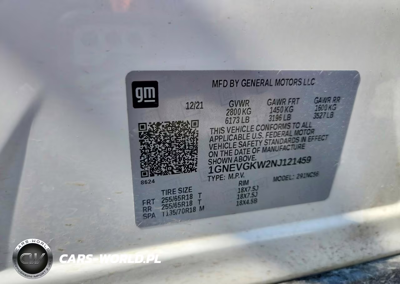 2022 Chevrolet Traverse Lt VIN:1GNEVGKW2NJ121459 - 13