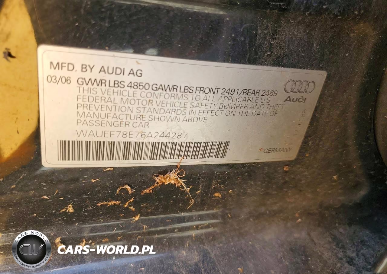 2006 Audi A4 S-Line 2.0T Quattro Turbo VIN:WAUEF78E76A244287 - 12