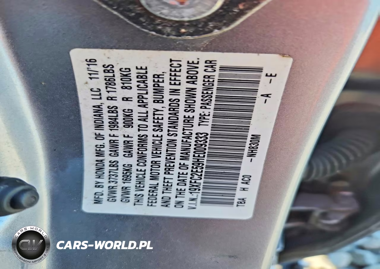 2017 Honda Civic Lx VIN:19XFC2E59HE009333 - 13