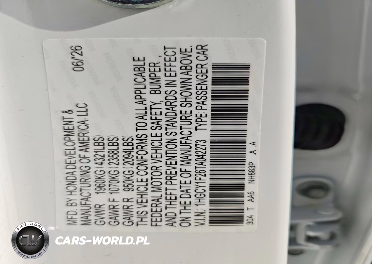 2026 Honda Accord Lx VIN:1HGCY1F26TA042273 - 13